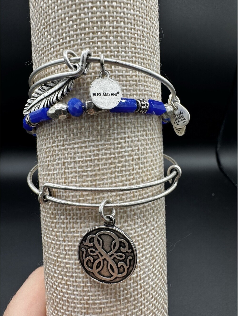 Retired Alex and Ani Path of Life Small Feather Set of 3 Expandable BraceletsNWT